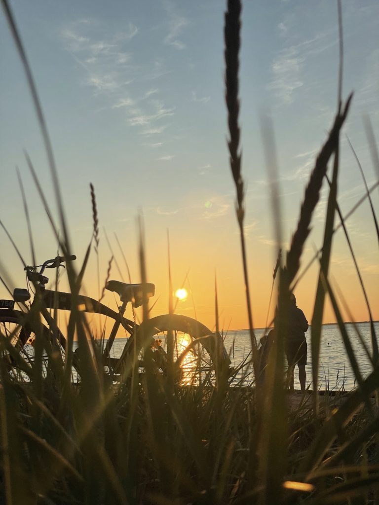 Sonnenuntergang hinter Strandhafer